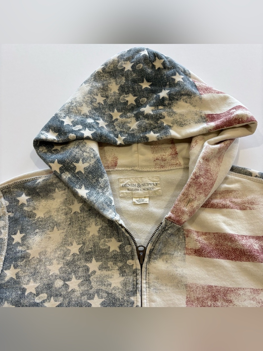 Ralph Lauren Denim & Supply Faded American Flag Hoodie Men M Designer Chief Kief - Picture 5 of 16